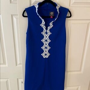 Vince Camuto Blue Sleeveless Sheath Mini Dress